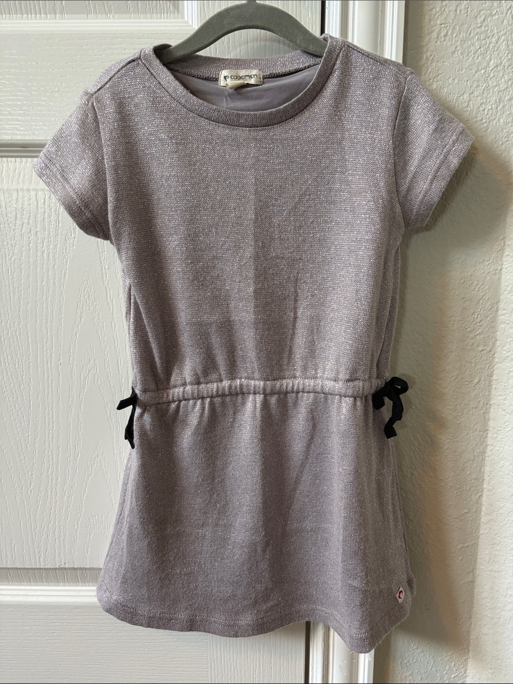 Appaman Lavender Knit Short Sleeve Dress with Black Side Ties